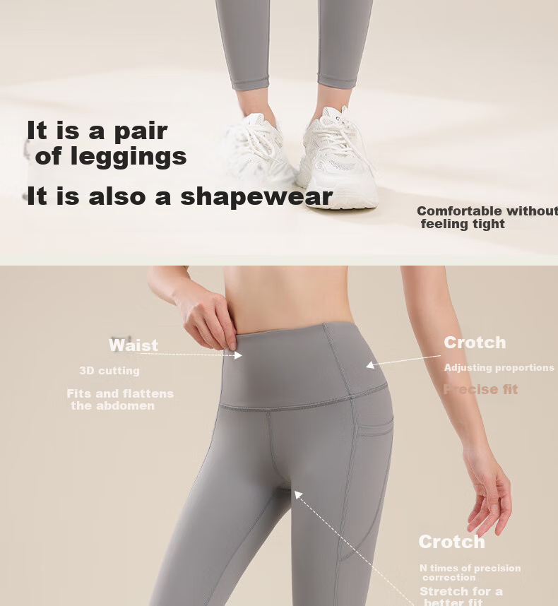 Ziyouxi Yoga High-Waisted Leggings for Women, Butt-Lifting, Naked Feel, Outdoor Wear, Sports Shark Pants, Tight-Fitting Pilates Running Fitness Training Outfit 2
