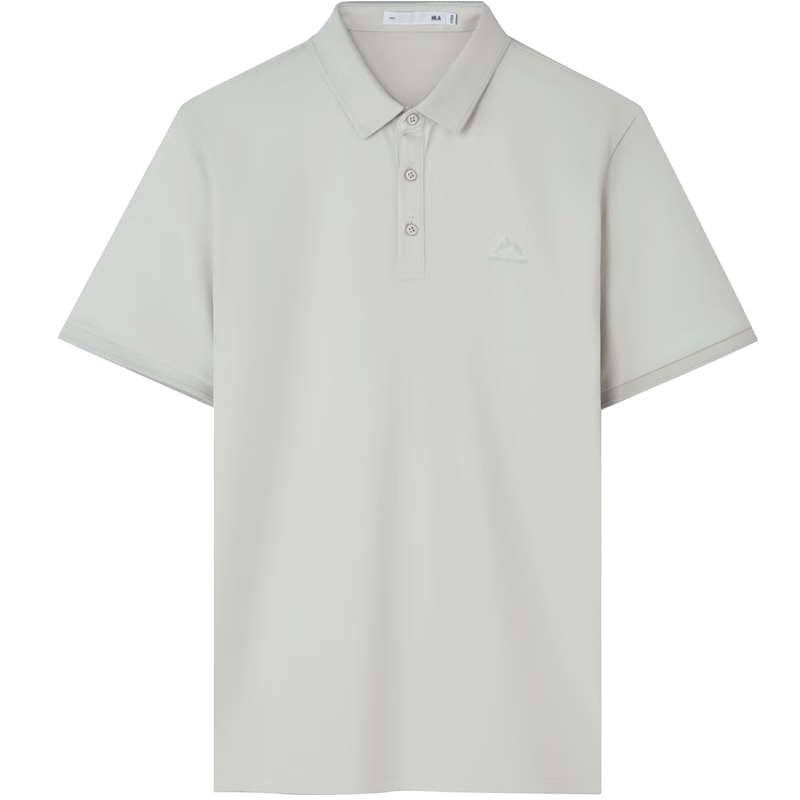 HLA Short-Sleeve Polo Shirt for Men, Summer Mountain Series, Light Gray, Size 6XL