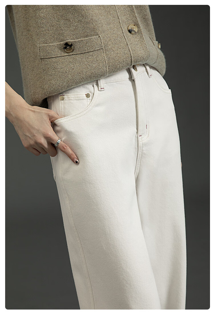 Dme [Three-proof Hot Pot Pants] 2025 Spring New Dense Twill Denim Lyocell Cotton Slim Straight Jeans for Women 8