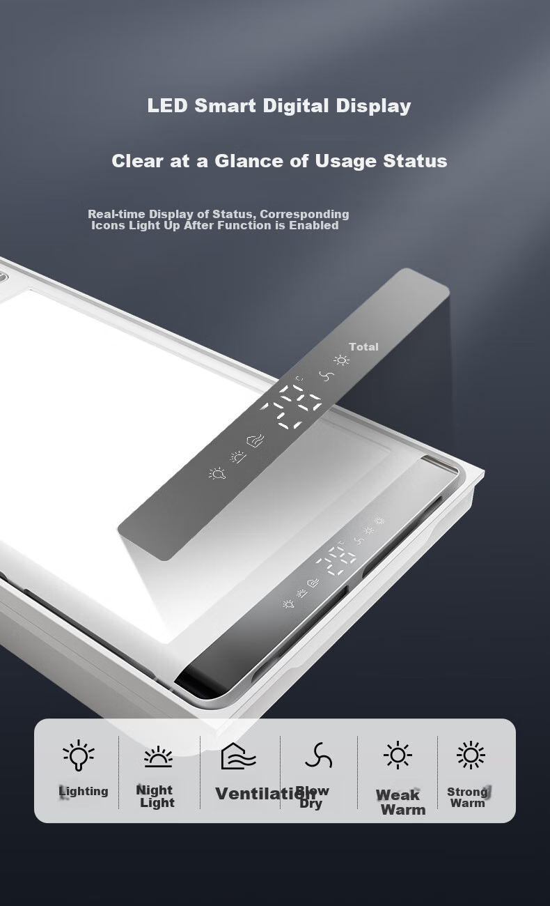HEGII Smart Bathroom Heater, HLY Series Integrated Ceiling Light And Exhaust Fan, Heating And Ventilation Dual-Core HLY102 8