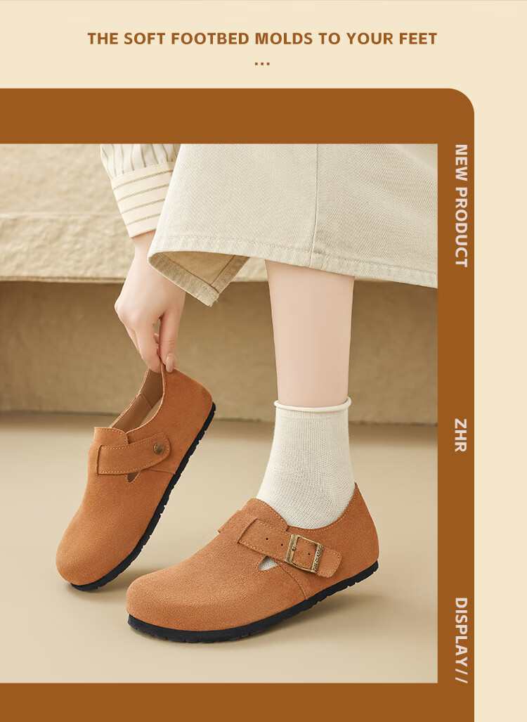 ZHR Bukeen Women's Retro Slip-On Shoes, Height-Increasing, Lightweight Breathable Casual Shoes, Soft-Soled Women's Footwear Style 4