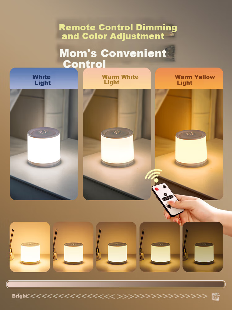 Datouren Remote Control Night Light, Baby Feeding Lamp, Bedroom Bedside Lamp, Plug-In Timer Light, Maternal And Infant Sleep Companion Light, Night Light for Getting up at Night 8