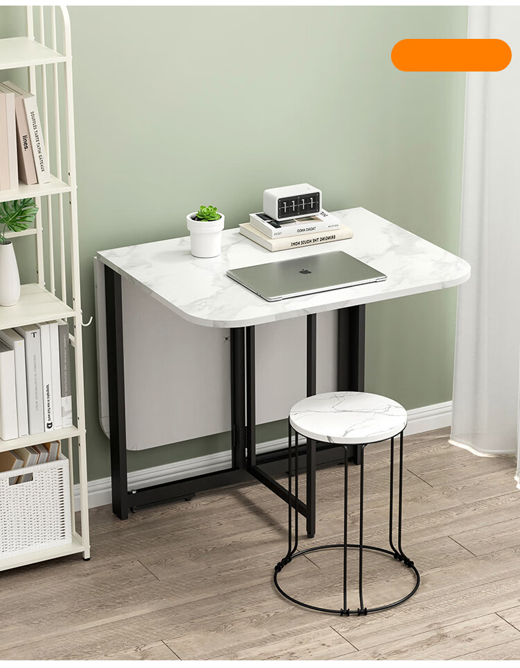 Huanaxin Folding Table, Dining Table, Simple Eating Table, Multifunctional Mobile Collapsible Round Table, Tri-Fold Single Table CJ196 5