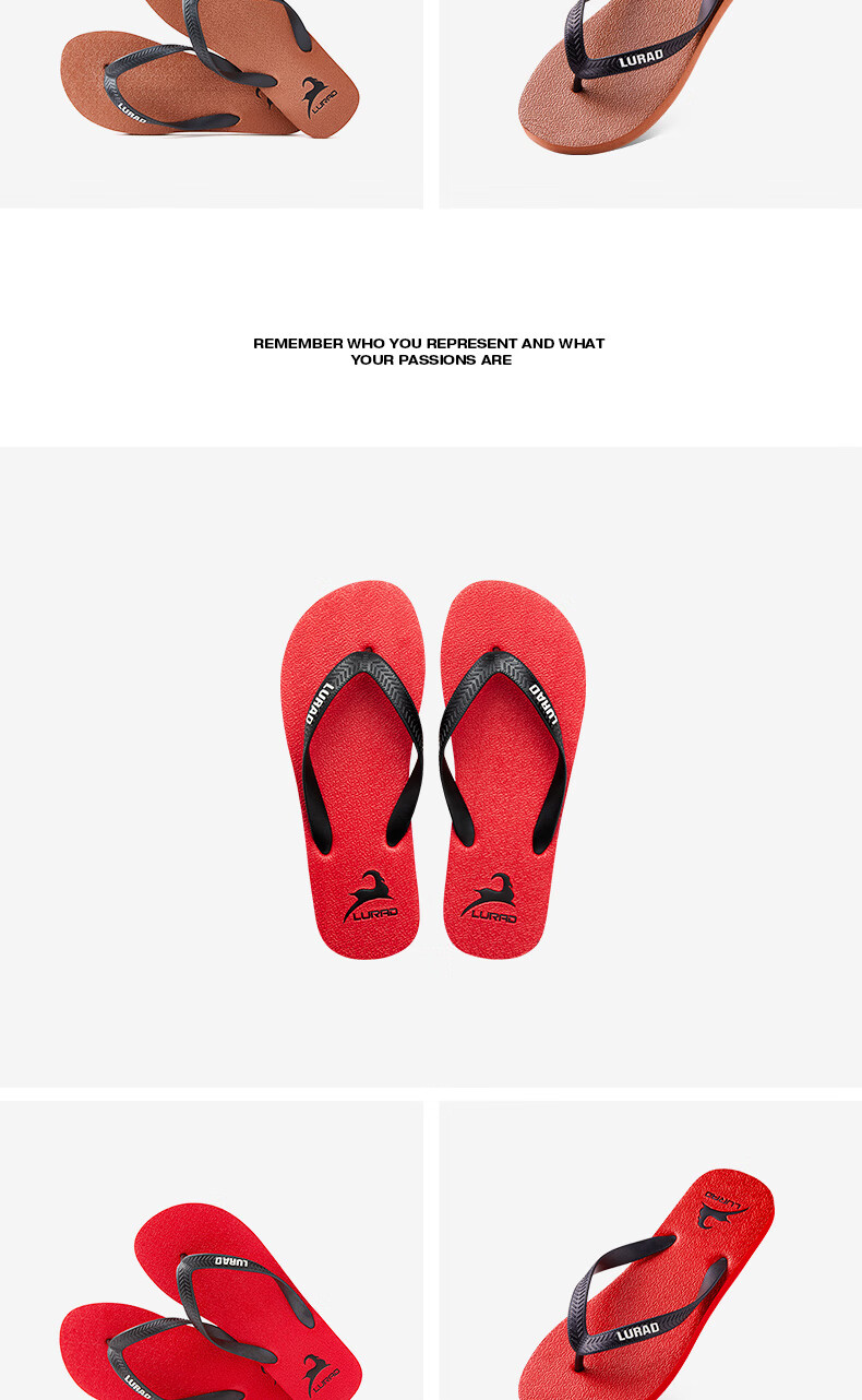 LURAD Men's Flip-Flops, Summer Sandals, Trendy And Simple, Black Beach Slippers for Outdoor Wear, Black, Size 41-42 7