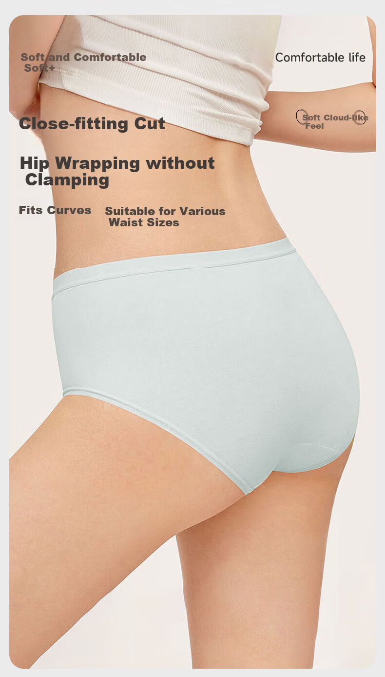 MiiOW Disposable Women's Underwear, 100% Pure Cotton, Sterilized, No-Wash, for Pregnant Women, Postpartum Care, Business Trips, Travel, Daily Use, Size L, 7 Pieces 6