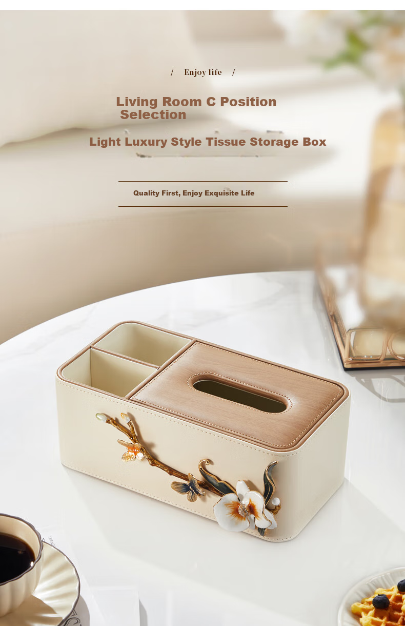 Nuoshiman Luxury Tissue Box, Living Room High-End Coffee Table Decoration, Multifunctional Storage, Housewarming Gift for Moving 2