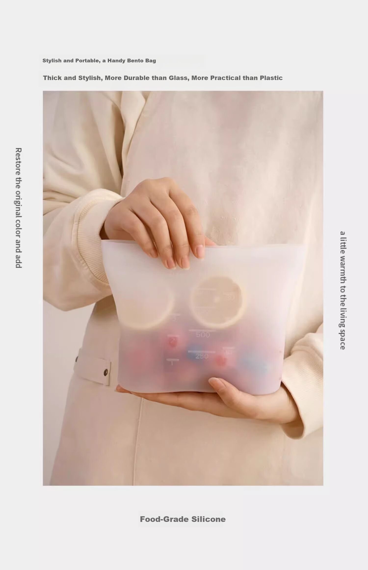 Yuanben Thick Silicone Sealing Bags for Kitchen, Refrigerator, Food-Grade Fresh-Keeping Bags, Vegetable And Fruit Storage, Baby Food Packaging, Self-Sealing Bags for Home Use 15