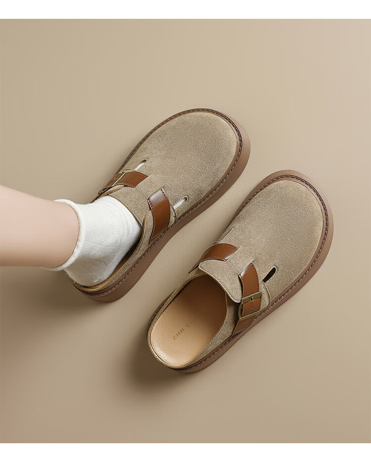 ZHR Bokeng Women's Shoes, Spring And Autumn Thick-Soled Heightening Casual Slip-On Loafers, JF98, Apricot Color, Size 39 22