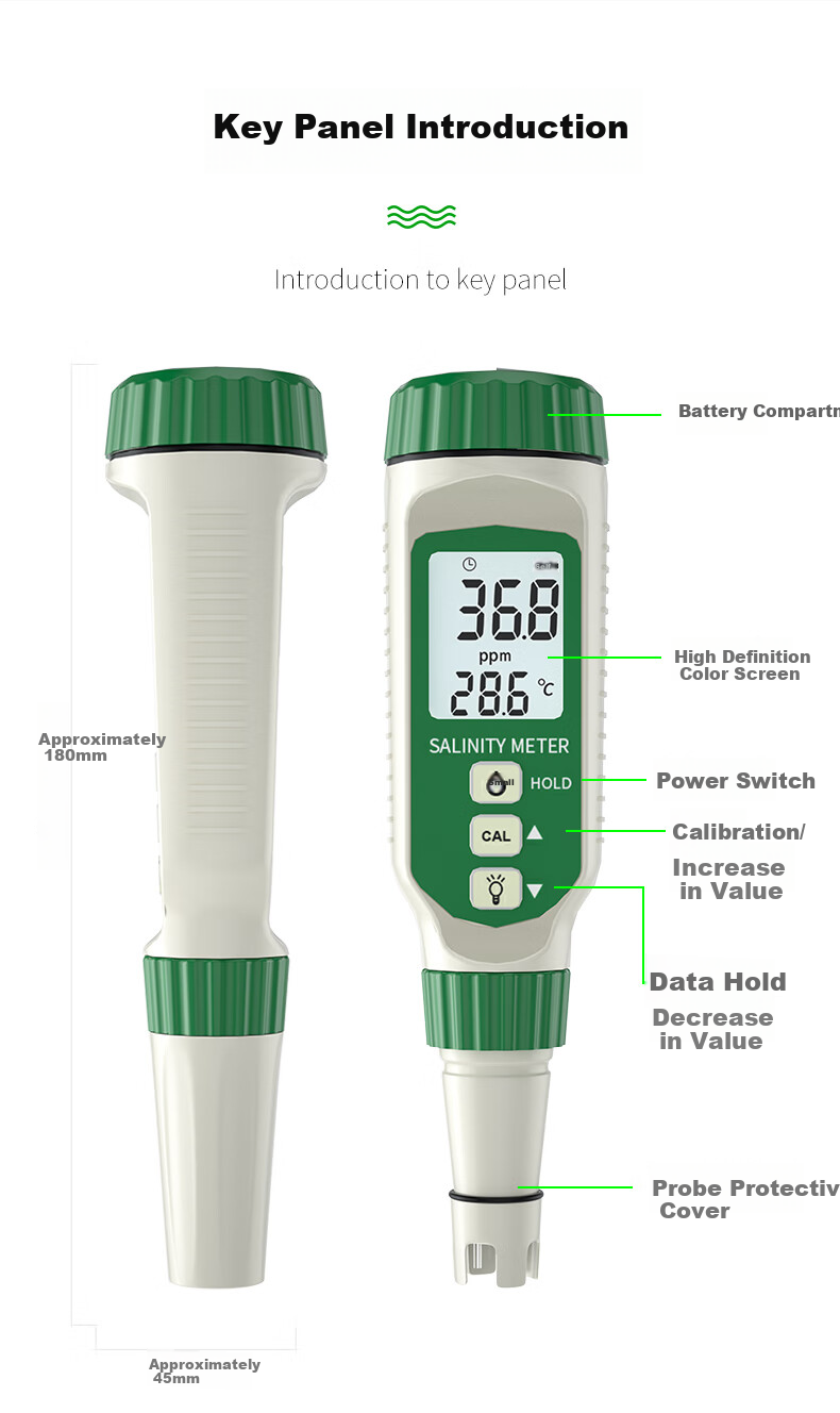 Xima AR8012 Salinity Meter, Aquarium Fish Farming Pen-Type Salinity Pen, Food And Beverage Salinity Detector 9