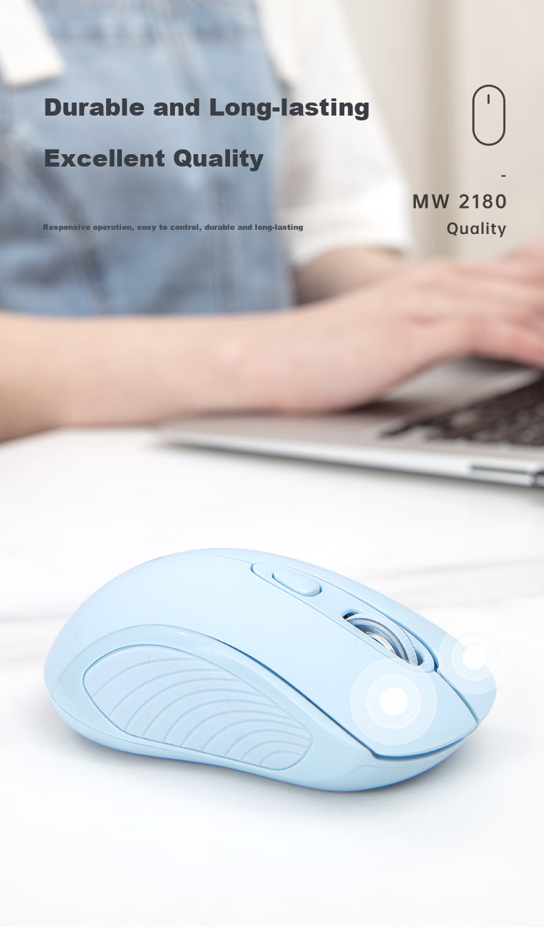 CHERRY MW2180 Wireless Mouse, Office Mouse, Portable Mouse, Laptop Mouse, Pear White Color 6