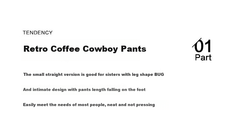 Dme [Retro Coffee Long Pants] Winter Versatile Retro Casual Light Version Jeans for Wome 5