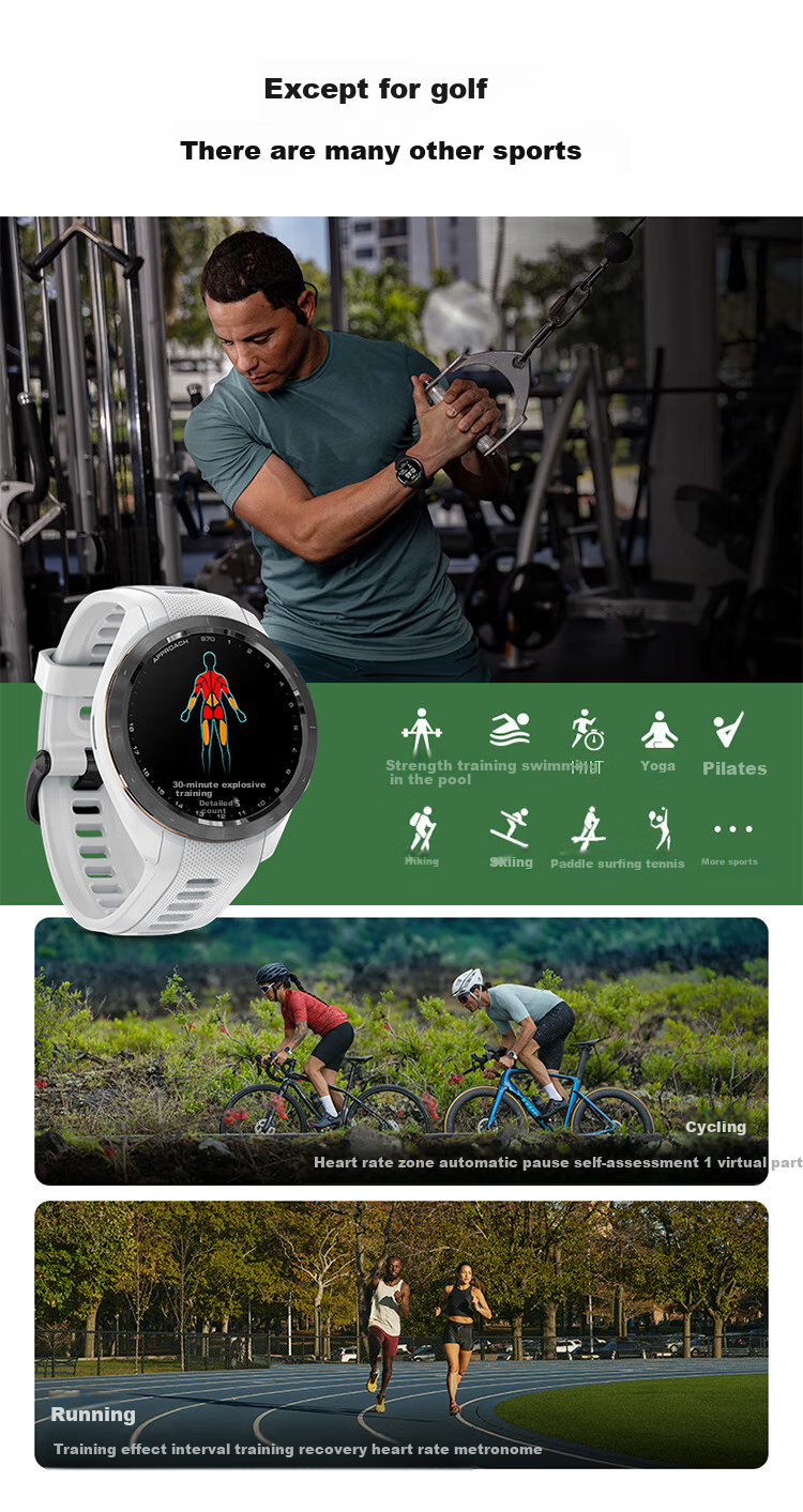 GARMIN Approach S70 Antique Gold Golf Heart Rate Running Outdoor Sports Smartwatch, Birthday Gift 8