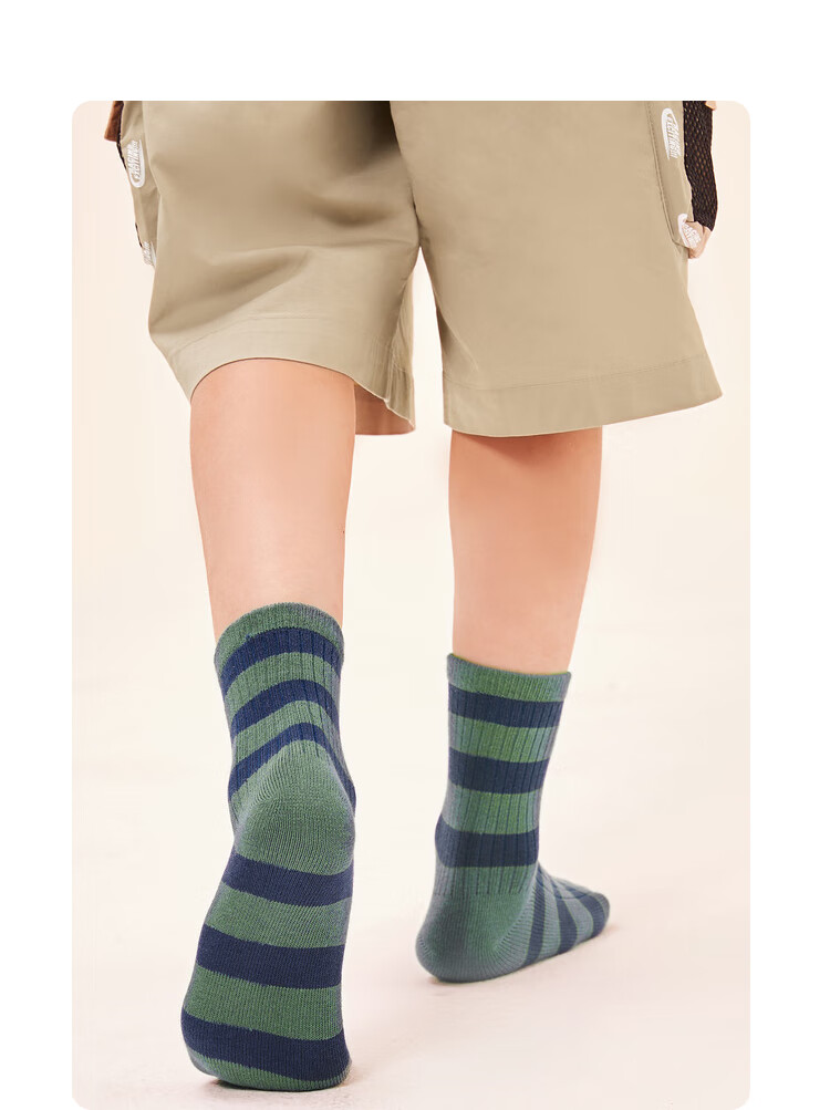 BALABALA Children's Socks, Cotton Autumn New Style Striped Mid-Calf Socks for Boys And Girls, Four Pairs Pack, 209925172207 9