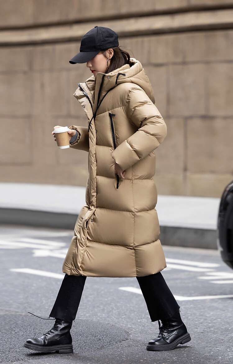 Dme [Qing Nuan Yun Duo Series] Winter Outdoor Hooded 90% Duck Down Thickened Over-Knee Long down Warm Coat 21