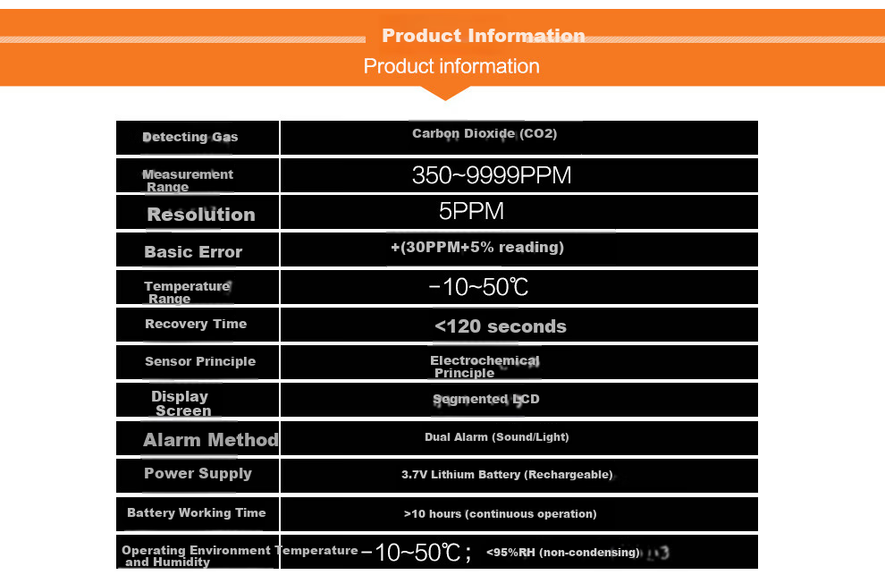 Xima AR8200 Carbon Dioxide Detector, CO2 Alarm, Handheld Gas Detector, Sound And Light Alarm 11