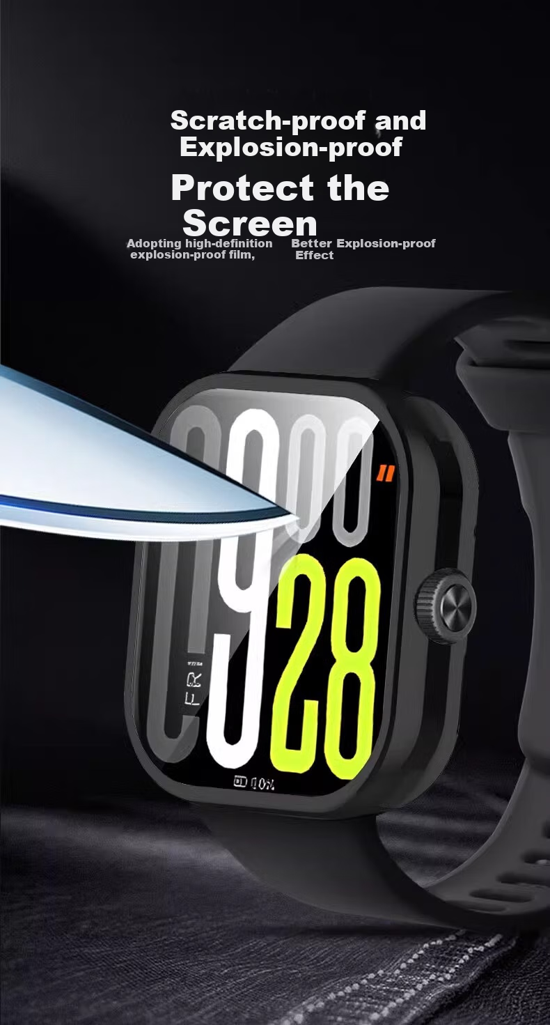 Iboann Compatible Protective Case for Redmi Watch5, Silicone TPU Cover for Redmi Watch4, Full Coverage Hollow Design, REDMI Watch5e SIM Version, Shockproof Liquid Silicone Accessory Case 5