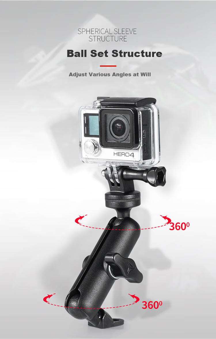 MOTOWOLF Motorcycle Dash Cam Bracket, Motorcycle Travel Riding Sports Camera Live Streaming Gimbal Mount, Modification Accessories 6