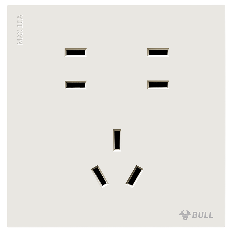 BULL Switch Socket G57 Butterfly Ultra-thin Skin-feel Switch 10A Seven-hole Large Panel Socket G57Z323 Milk Velvet Coffee