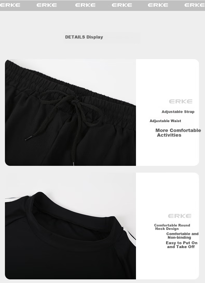 ERKE Men's Two-Piece Swimsuit Set with Long-Sleeve Top And Swimming Trunks, Anti-Embarrassment Swimwear for Hot Springs 3