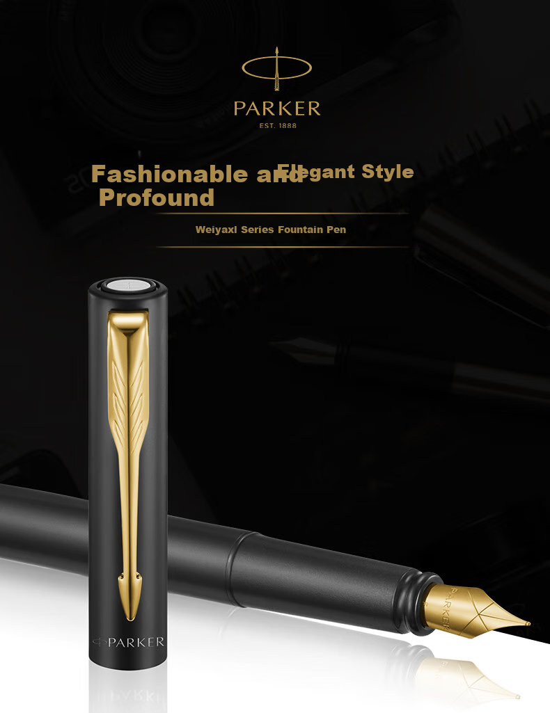 PARKER Fountain Pen Signature Pen Business Office Customized Gift for Men And Women Weiya XL Mother-Of White Gold Clip Ink Pen Mid-Autumn Festival Gift for Friends Baitiao Discount 1