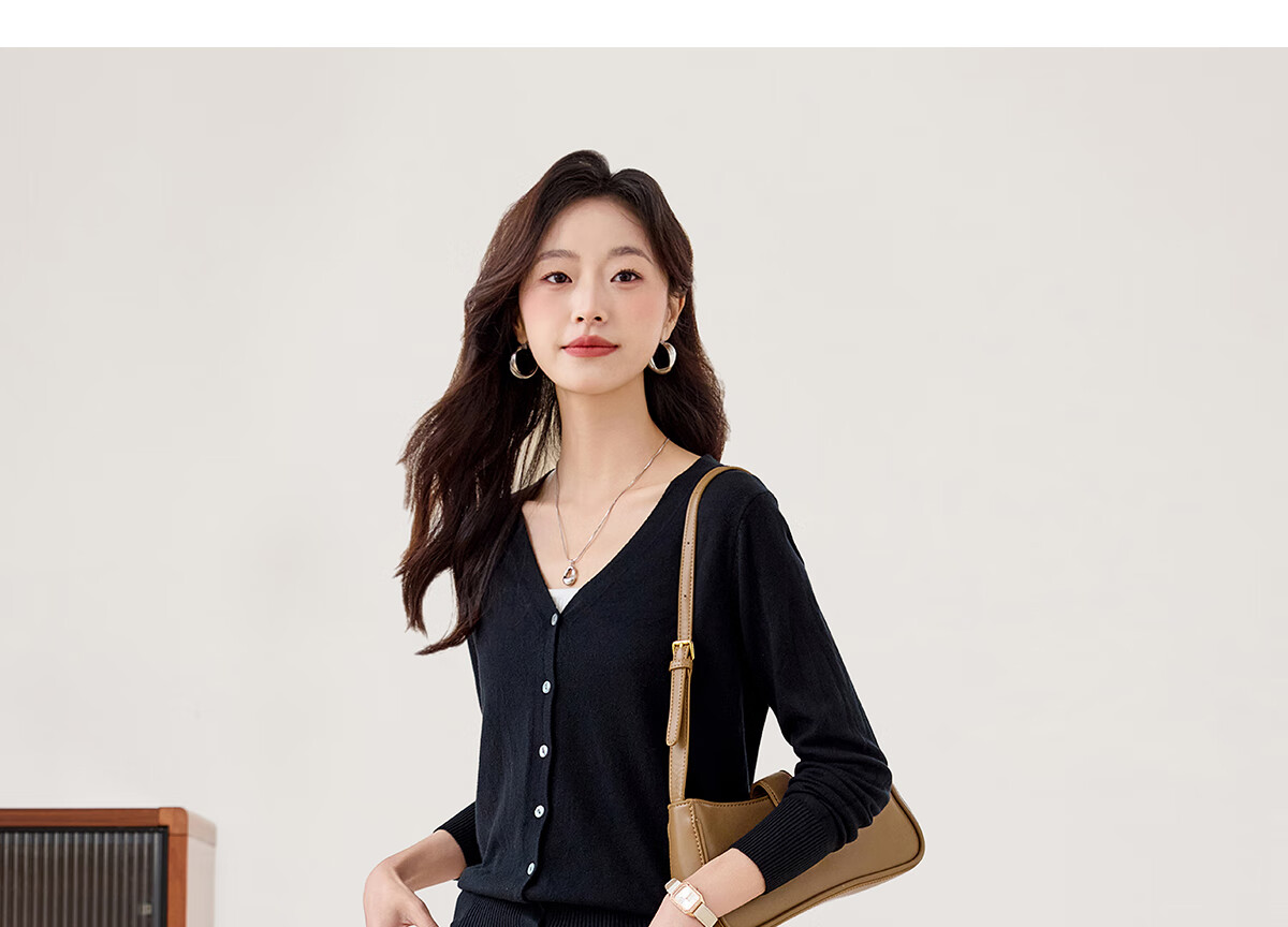 PinCai Women's Jeans, Spring And Autumn Black Straight-Leg Trousers, Slimming And Heightening Effect, Casual Denim Long Pants P143N1009 41