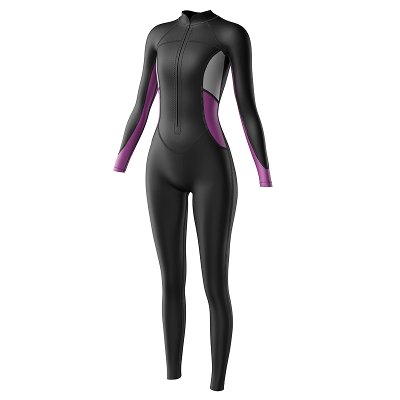 Li-Ning Women's Long-Sleeve And Long-Pants One-Piece Swimsuit, Hot Spring Diving Surfing Suit, Swimming Gear, 0101 Black XXL