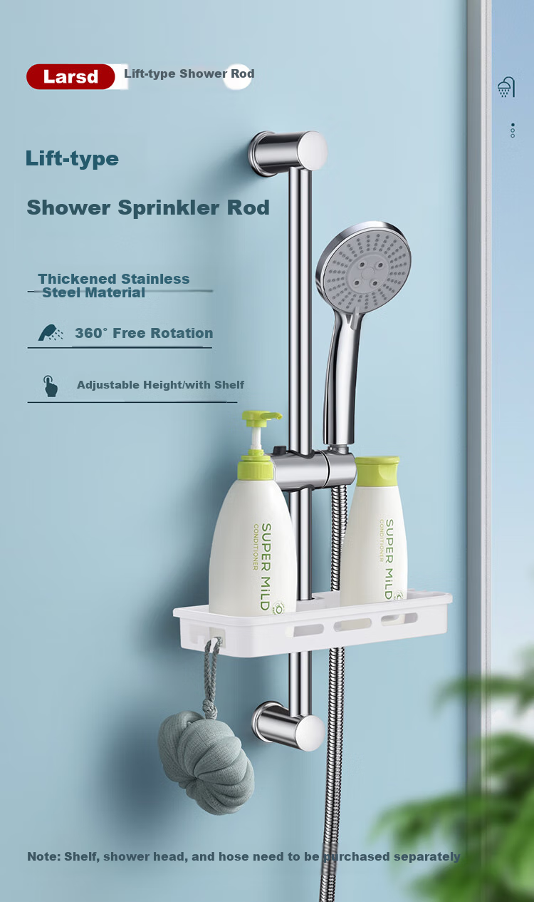 Larsd Shower Head Lifting Rod, Handheld Shower Head Bracket Mounting Kit, Wall-Mounted Shower Head Holder for LD723 Model 2