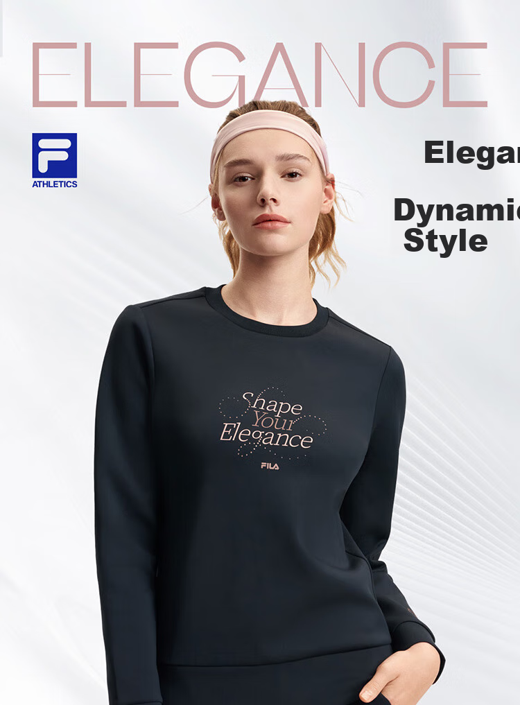 FILA Official Women's Pullover Hoodie, Autumn And Winter Fitness Sports Simple Basic Knit Top 1