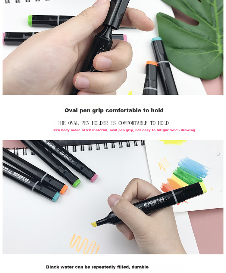 FINECOLOUR Third Generation Soft Tip Dual-Tip Marker Pen for Alcohol-Based Painting, Hand Drawing, Design - 270 Medium Gray Art Sketching Watercolor Pen, Aesthetic Drawing Tool 4