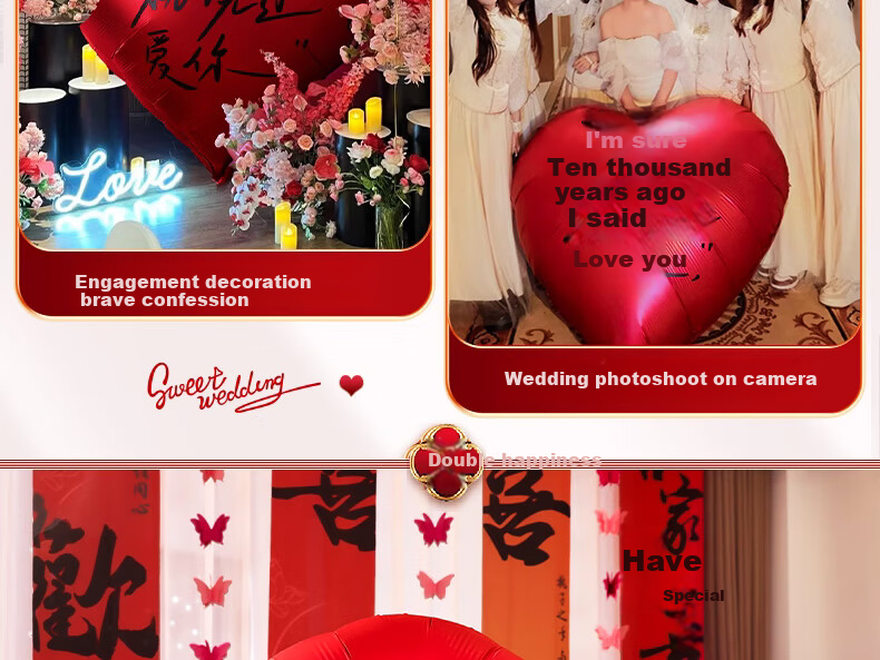 Jiashigao Extra Large Heart-Shaped Balloon for Proposal, Engagement, Wedding, Indoor Atmosphere Decoration, Wedding Room Decor 9