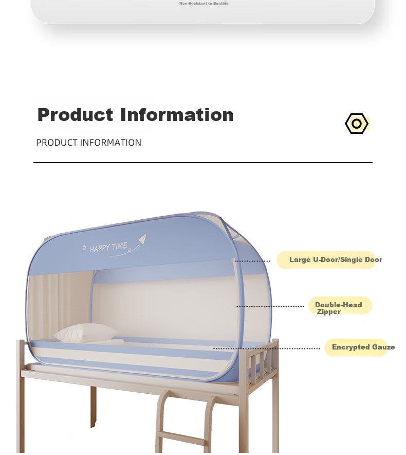 Lanwuxian Student Dormitory Mosquito Net, Mongolian Pack No-Installation Fall-Proof Mosquito Net, Suitable for Bunk Beds on Both Upper And Lower Levels, 0.9*1.9 Meters 11