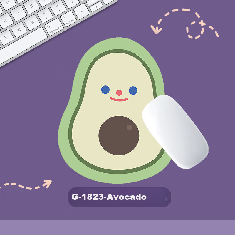 Juyingfeng Mouse Pad, Creative Cartoon Design for Office Use, Non-Slip Bottom, Washable, Portable, Laptop Mouse Pad, Irregular Series, 26*21cm Irregular - Avocado