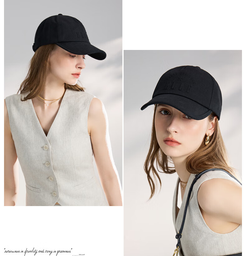 ELLE Sunscreen Baseball Cap Women Outdoor Sunshade Hat Men Couple Adjustable Large Head Pure Cotton Duckbill Gift 11