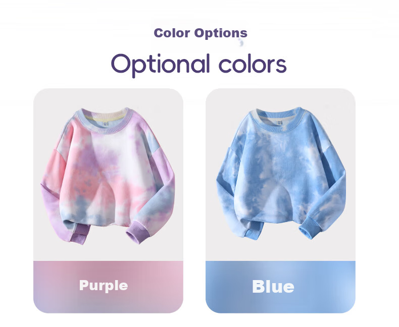 Jeanswest Boys' Autumn Wear 2025, Children's Round Neck Top, Tie-Dye Sweatshirt for Boys, Spring And Autumn Style, Loose-Fitting Pullover for Older Childre 6