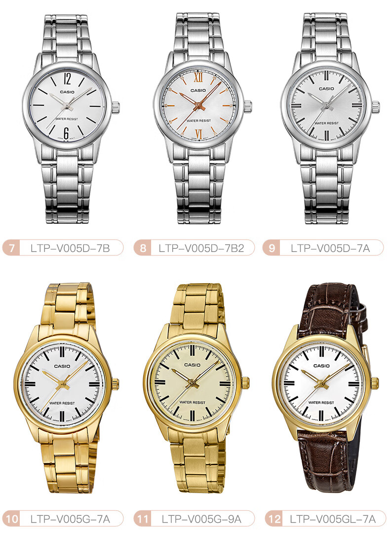 CASIO Watch, Simple Analog Steel Strap Small Dial Quartz Women's Watch [Valentine's Day Gift], LTP-V005GL 7