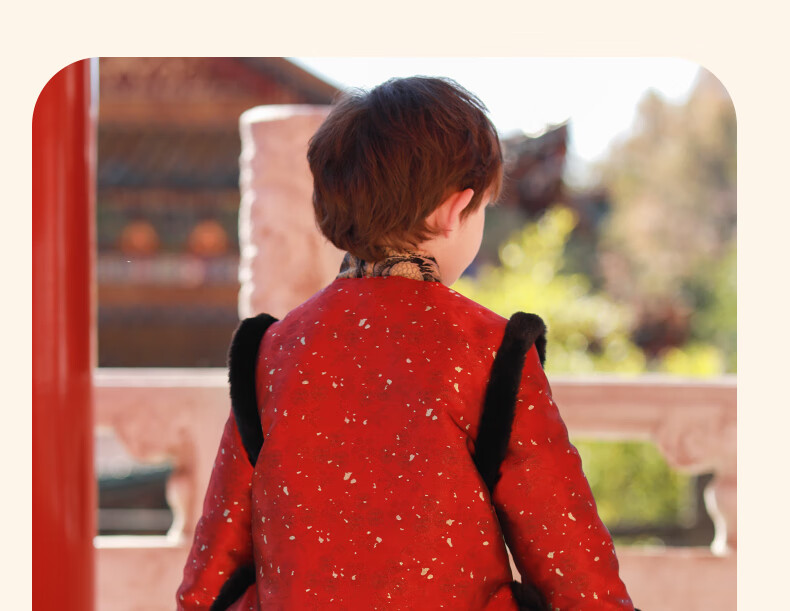 Romon Tang Suit Boys Hanfu Dragon Year New Year Outfit Children's Chinese Style Performance Costume Bright Red [Top Only] 110 16