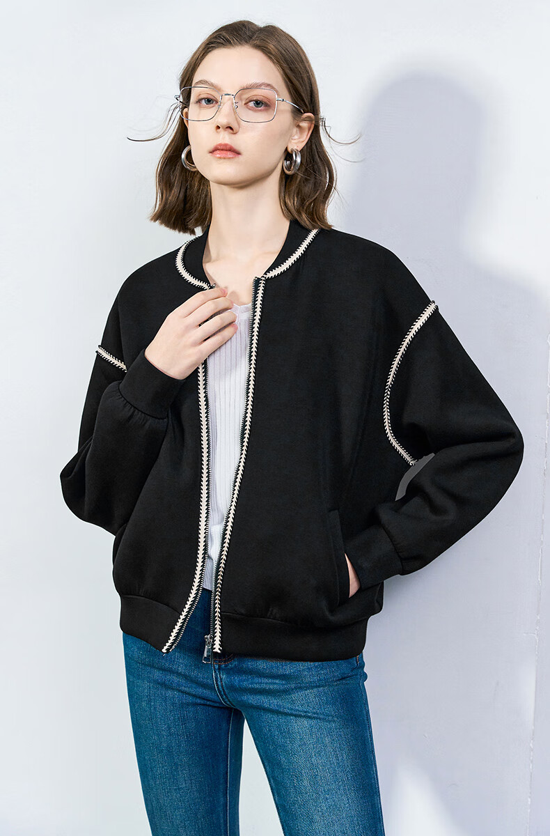 YANYEE Short Elegant Jacket for Women, 2025 Early Spring Commute Simple Versatile Ladies Baseball Coat, Wine Red, M 6