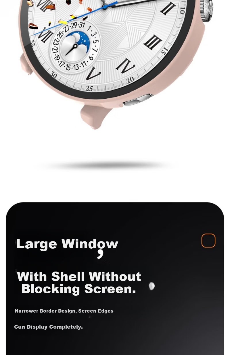 Watchbond Protective Case for Huawei Watch GT5, PC Tempered Glass Screen Protector Integrated Protective Cover, Smart Sports Watch GT5 Waterproof Sweatproof Scratch-Resistant Wear-Resistant Specialized Watch Accessories 7