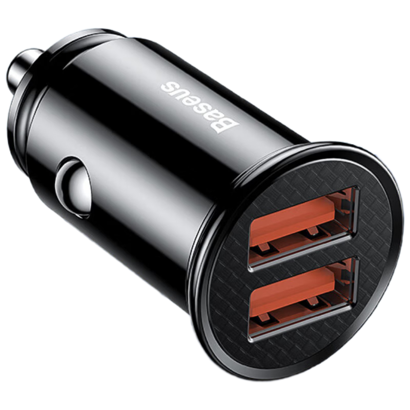 Baseus Car Phone Charger And Cigarette Lighter Fast Charger, 5A Dual-Port 30W, USB Car Charger + Type-C Data Cable Set