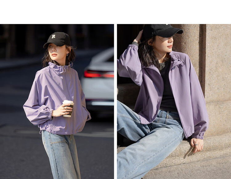Dme [Urban Light Outdoor Style] Spring Workwear Style Elastic Drawstring Stand Collar Loose-Fitting Concealing Women's Casual Jacket 5