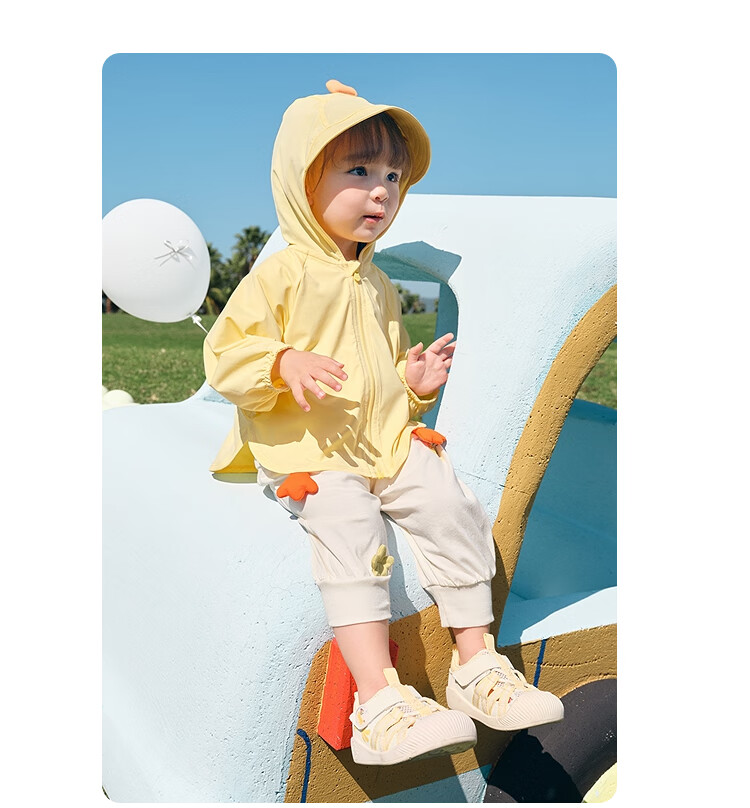 BALABALA Children's Sun Protection Clothing, Boys And Girls Baby Jacket, Infant Sun Protection Summer Hooded Cute Style 208225105201 17