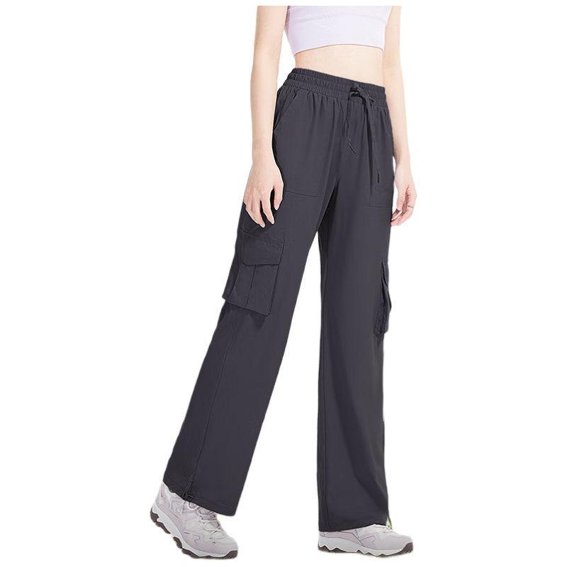 CAMEL Women's Paratrooper Cargo Pants, High-Waisted, New Spring/summer 2025 Style, Loose Straight-Leg Pants, Breathable Sun Protection Casual Trousers, Size M