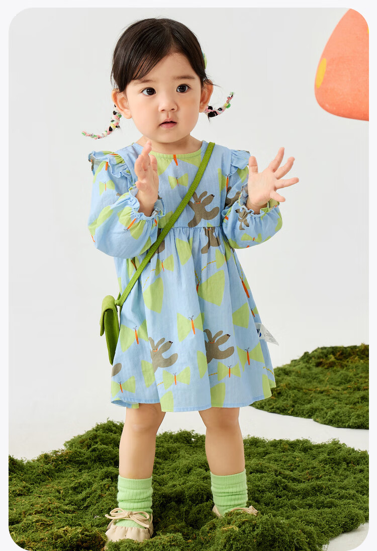 Minibala Girls' Pure Cotton Dress, Sweet Spring New Style [Artist Collaboration] 9