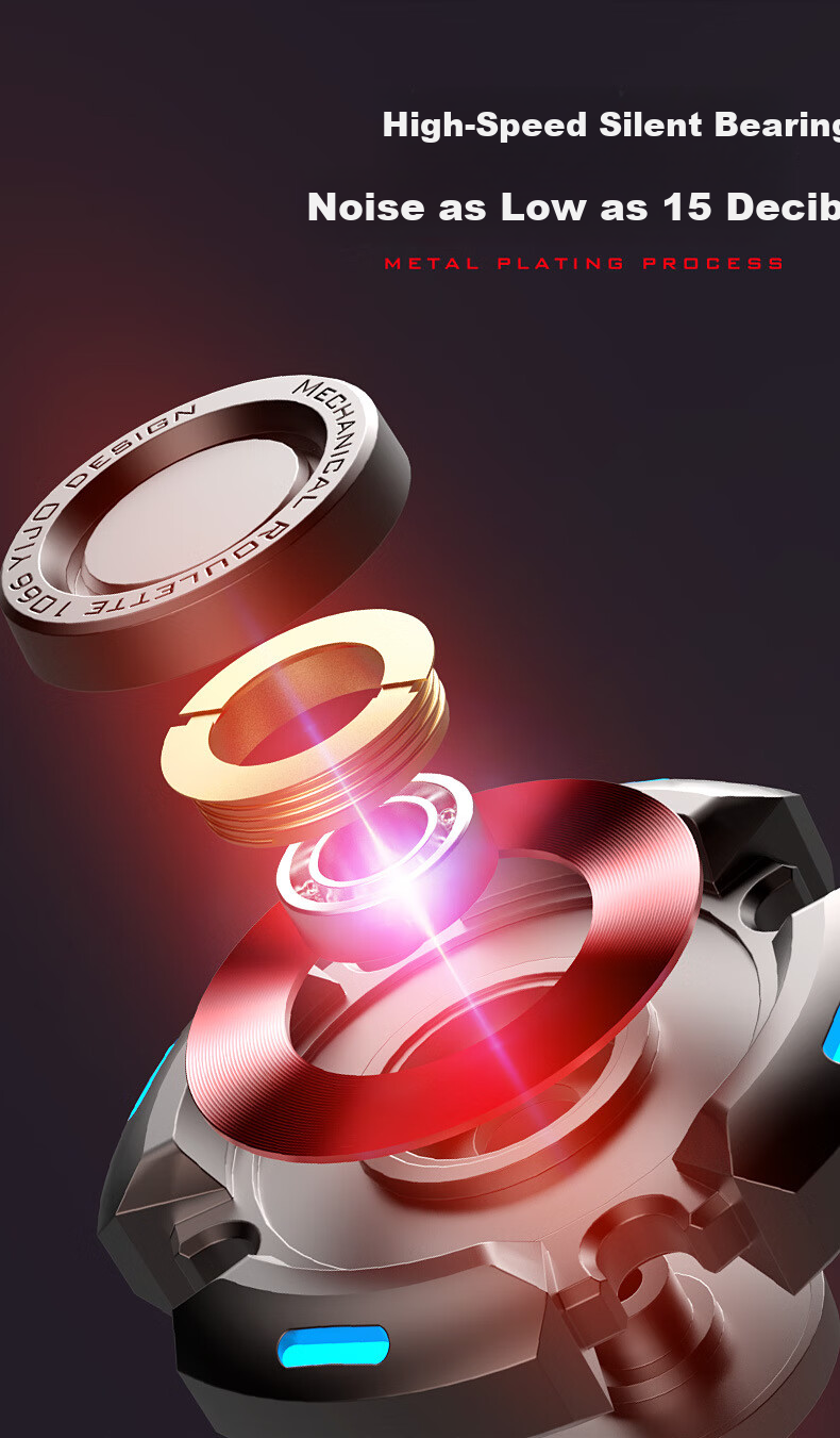 Yueqiuhaian Luminous Finger Spinner, Metal Glow-In Model, Long-Lasting Silent EDC Stress Relief Toy, Gift for Boys 7