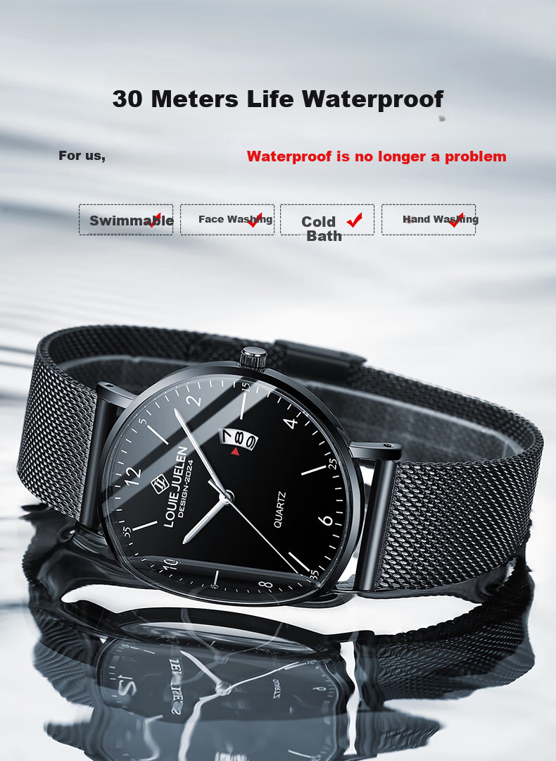 LOUIE JUELEN Youth Student Exam-Specific Watch, Silent Men's Model, Civil Servant Mechanical Watch for Middle And High School Students, Quartz Watch with Water Resistance 2
