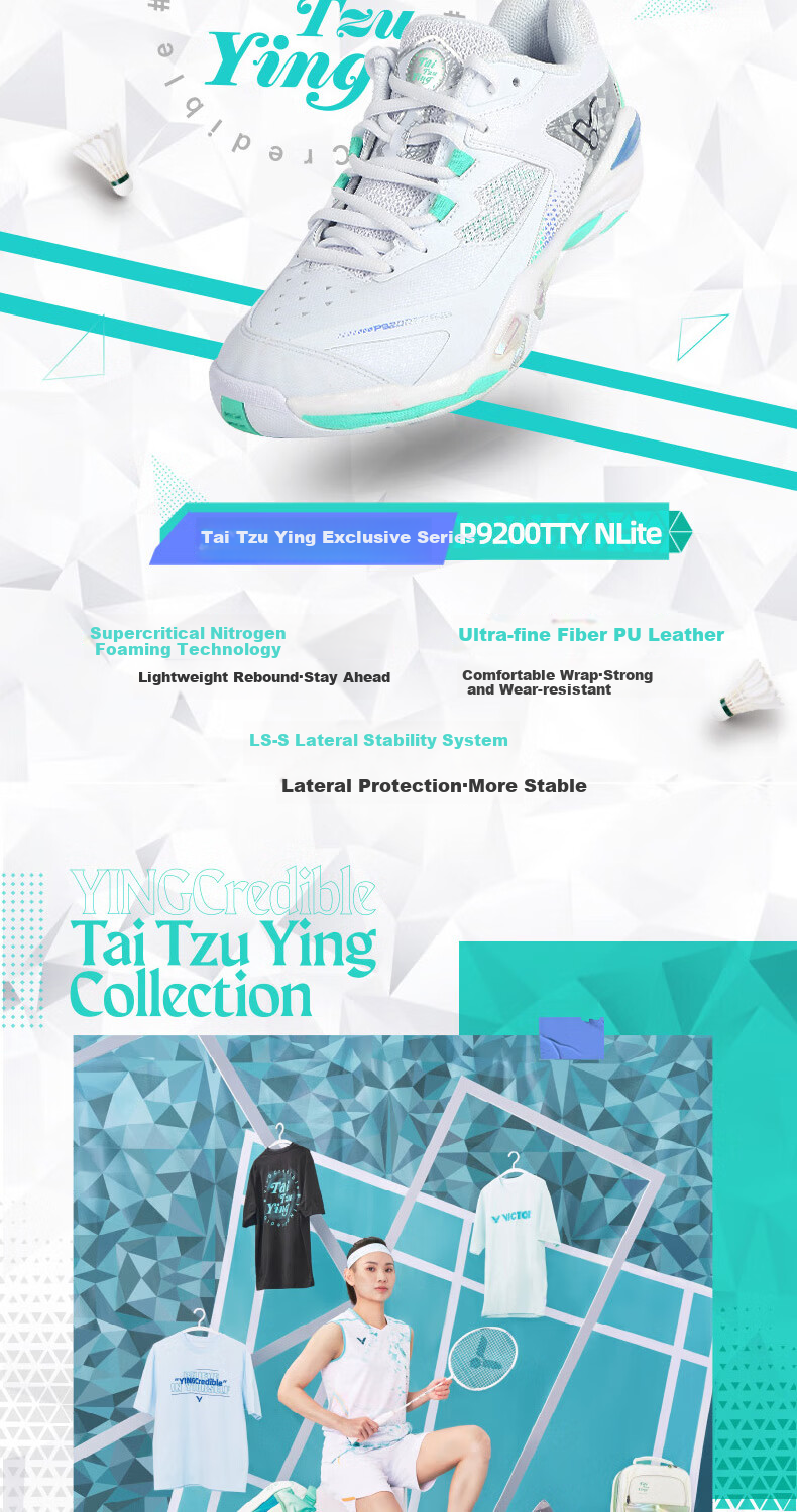 VICTOR Badminton Shoes, Professional Breathable Shock-Absorbing, Dai Xingying Exclusive Series, P9200TTY NL, Size 37 2
