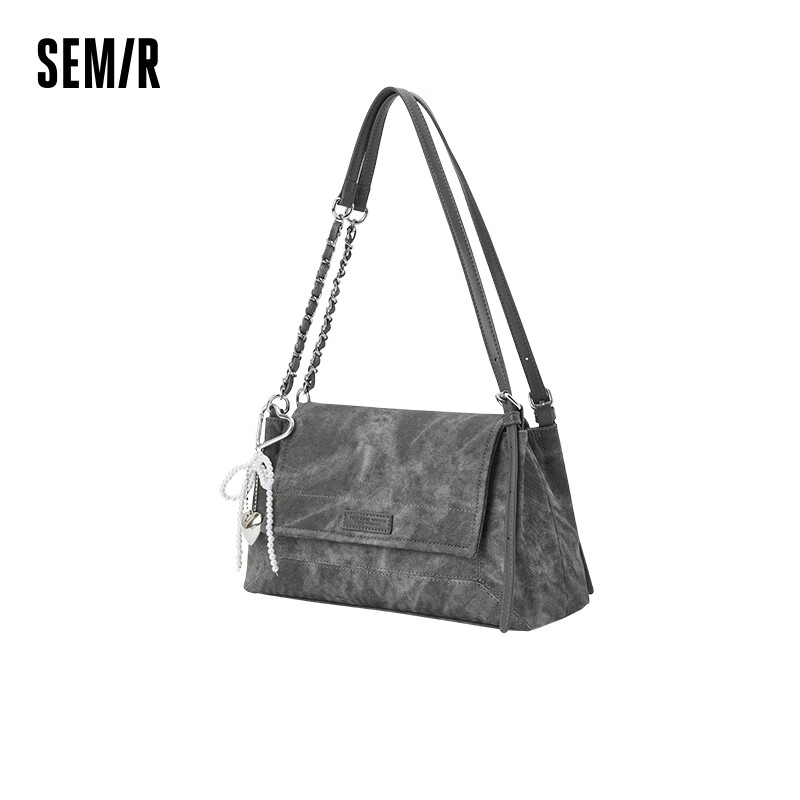 Semir Shoulder Bag, Retro Faux Denim Chain Bag, Stylish Handbag with Envelope Design for Women, 105225153019