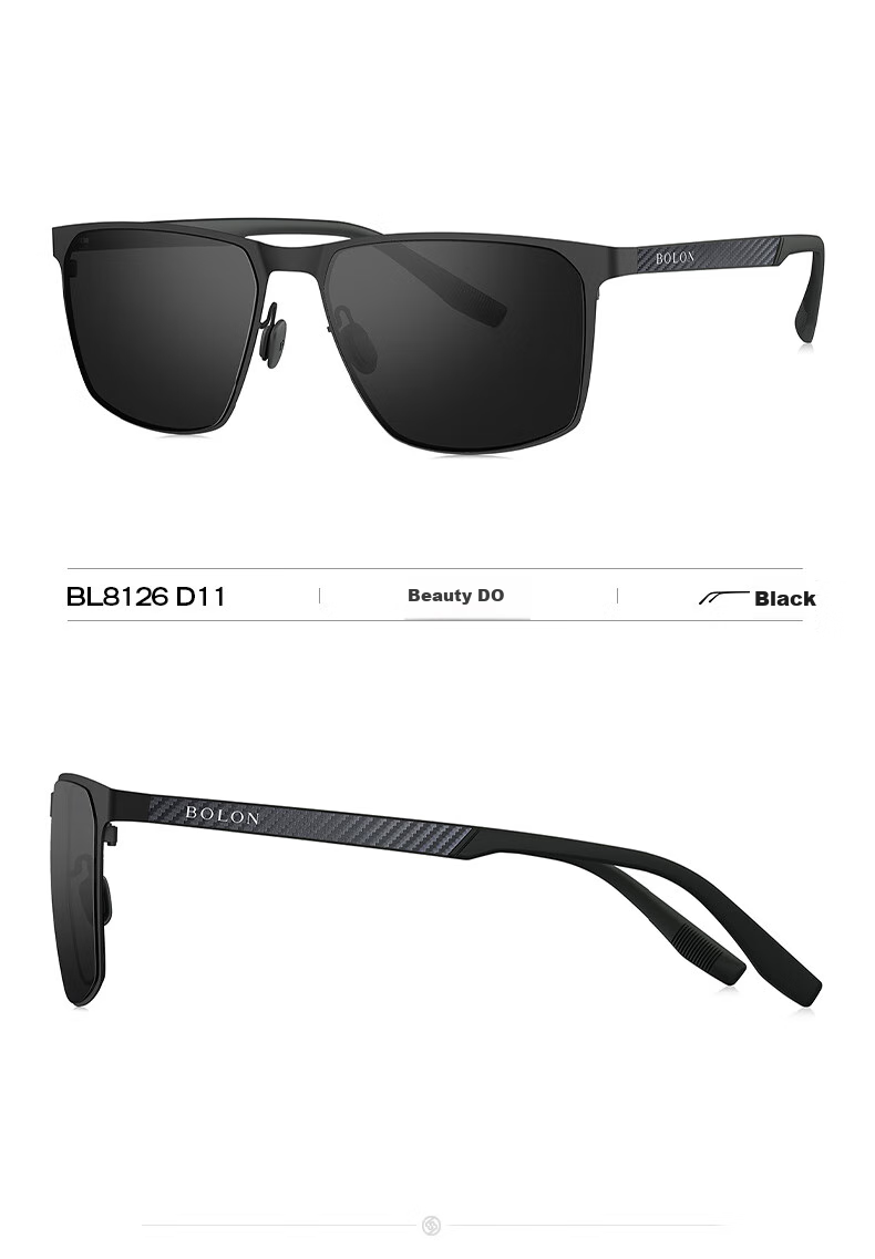 BOLON Polarized Fishing Cycling Sunglasses, Square Frame, Driving Sunglasses for Men BL8126 D11 5