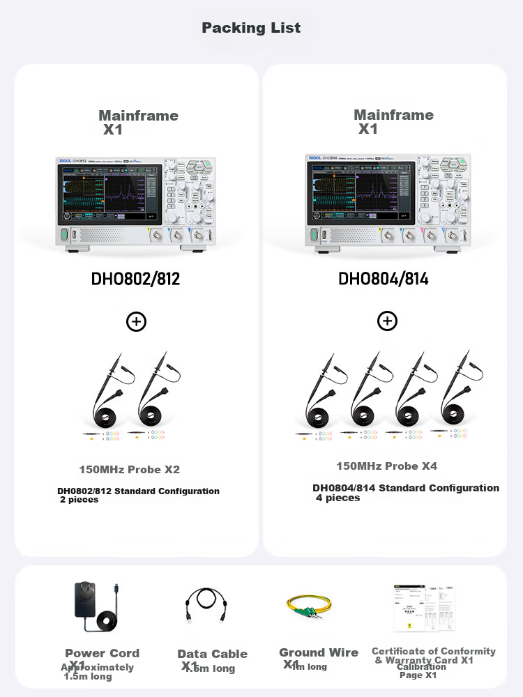 RIGOL Puyuan DHO804 Digital Oscilloscope 70MHz 4-Channel 12-bit Oscilloscope 2