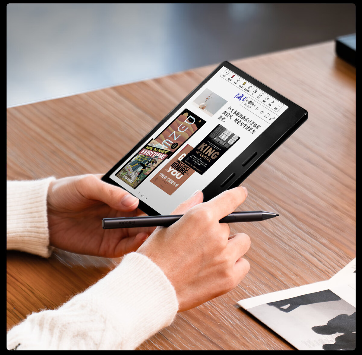 IReader Ocean 4C 7-inch Color E-Ink E-Book Reader Portable Handwriting AI Tablet Learning Notebook Office Star Black 64GB 47